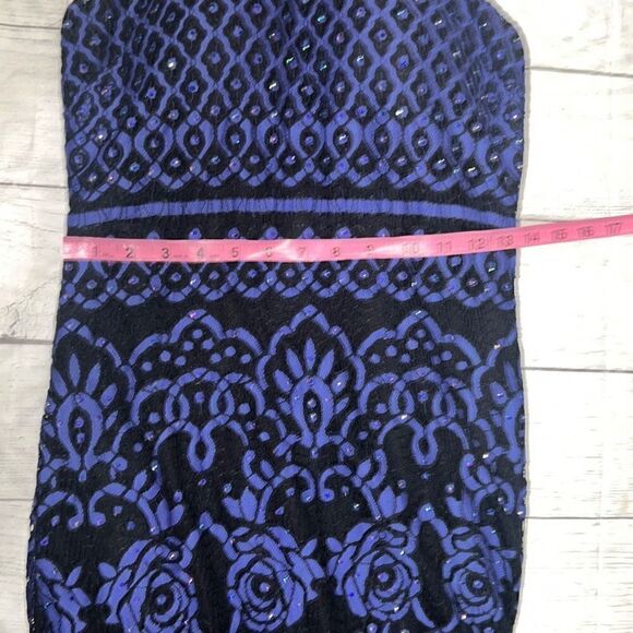 Madison James Black Navy Lace Mermaid Prom Dress Halter neck Tulle Skirt sz 8 - Picture 8 of 12